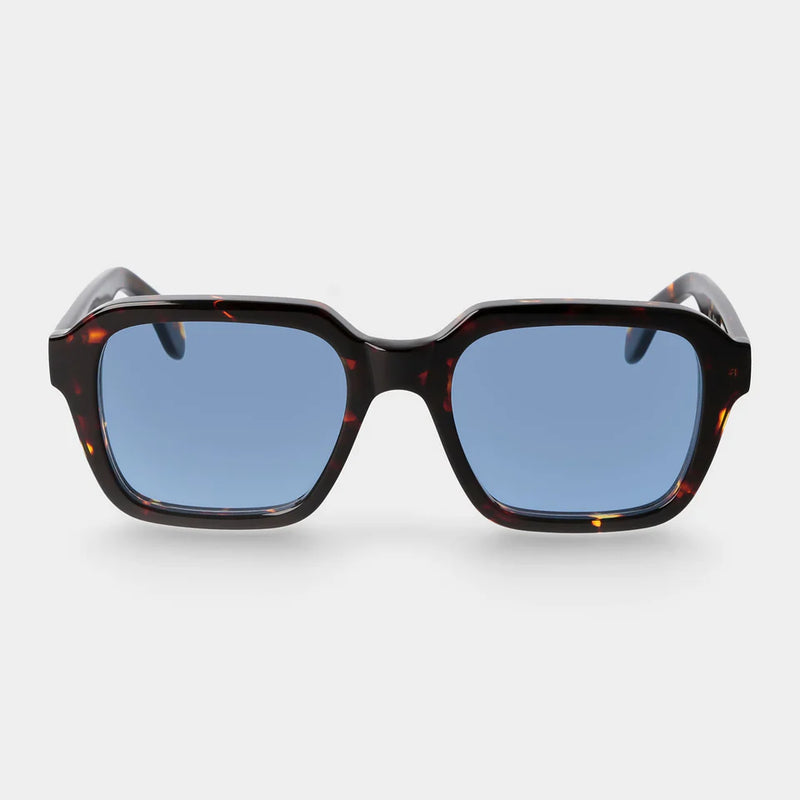 LINO ECO DARK HAVANA Sunglasses Blue Lens Hat of Cain