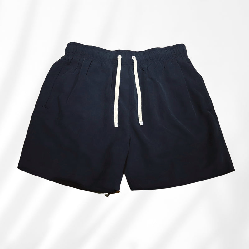 Black Mid-Length Swim Shorts