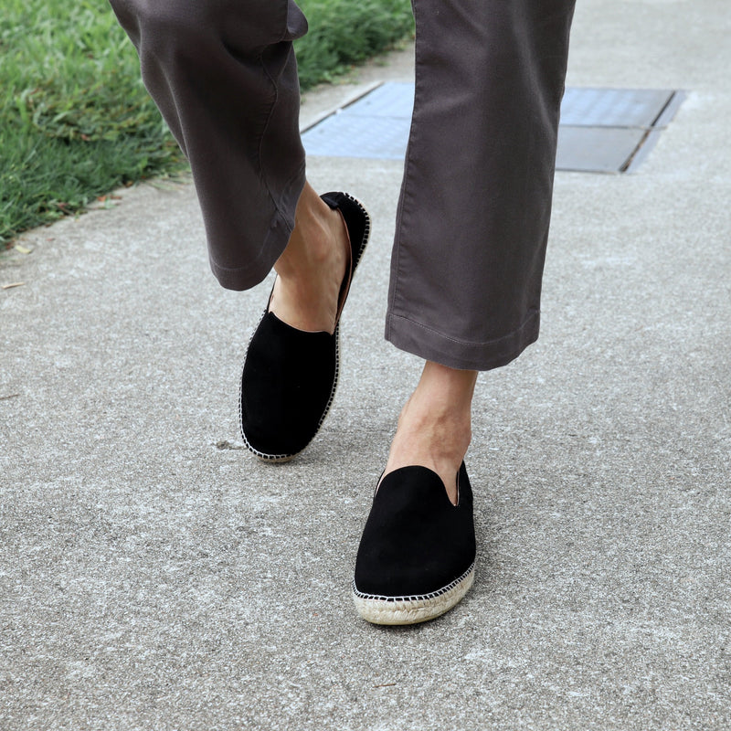 Cangrej Black Suede Espadrilles Hat of Cain