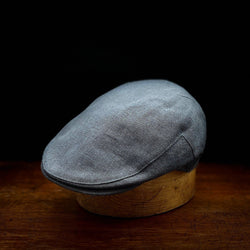City Boy Linen Flat Cap - Charcoal