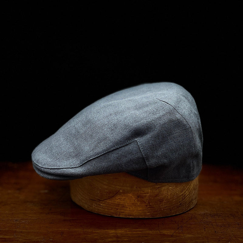City Boy Linen Flat Cap - Charcoal