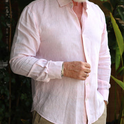 Pink Classic Linen Shirt