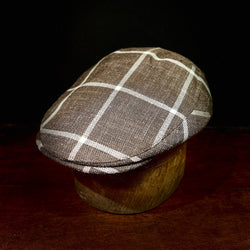 City Boy Windowpane Flat Cap - Tobacco